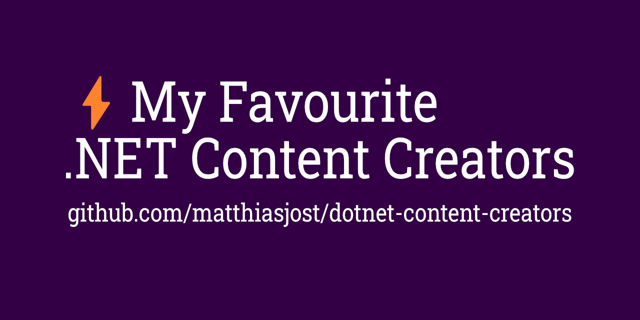 matthiasjost/dotnet-content-creators